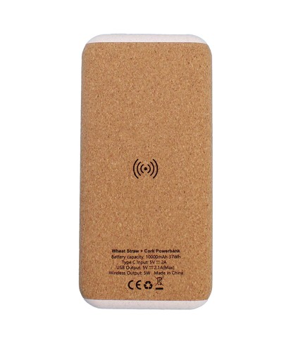 TEHO - 10000 mAh Wheat Straw + Cork Power Bank